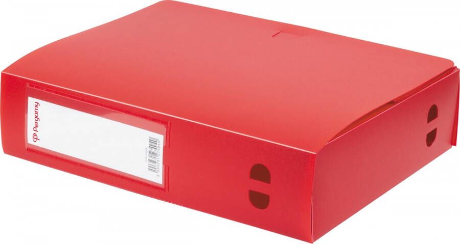Pergamy elastobox voor ft A4 uit PP van 700 micron rug van 8 cm rood