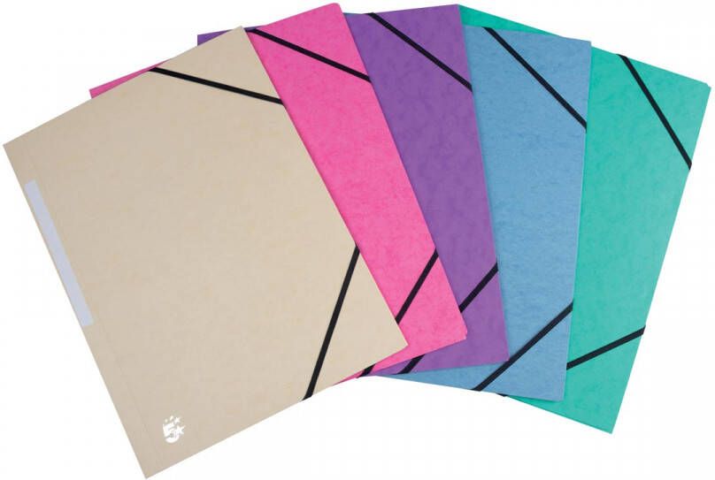 Pergamy elastomap 3 kleppen geassorteerde pastelkleuren pak van 10