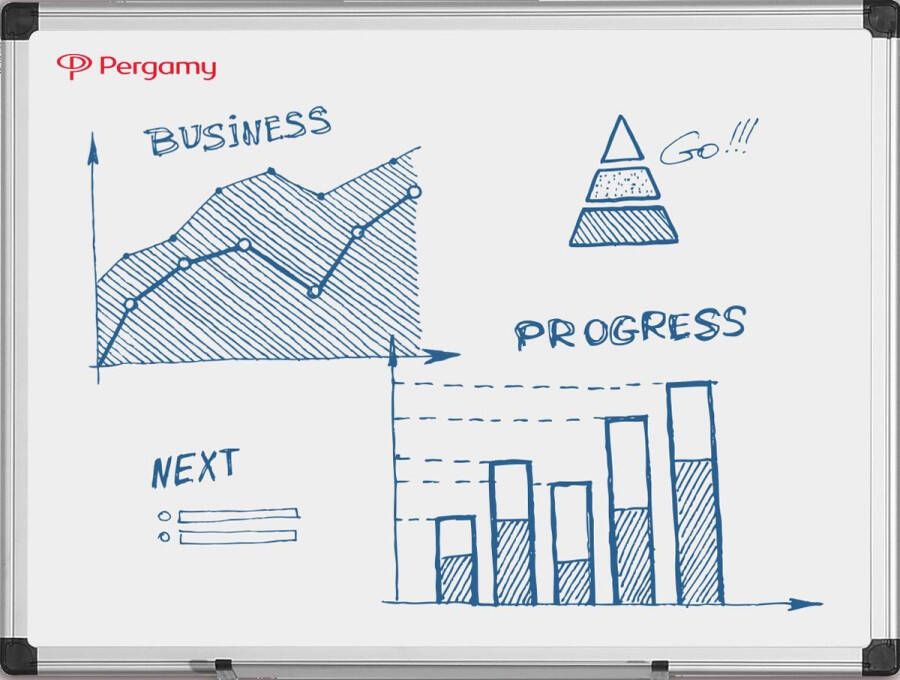 Pergamy Excellence emaille magnetisch whiteboard ft 180 x 120 cm