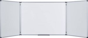 Pergamy Excellence emaille trio whiteboard ft 90 x 60 cm (gesloten)