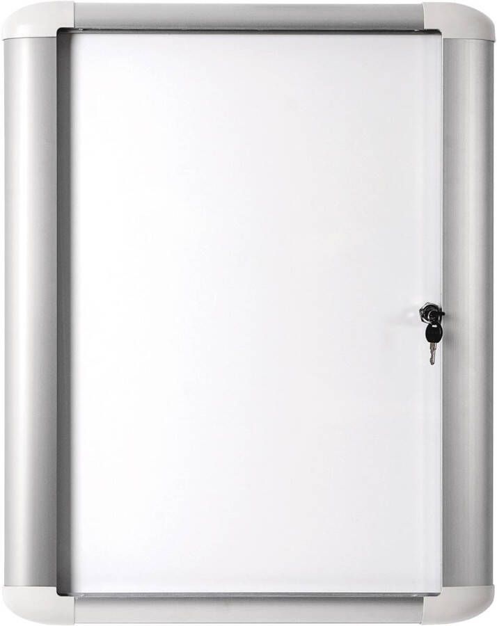 Pergamy Excellence glazen vitrine met magnetische achtergrond voor buiten gebruik ft 4 x A4