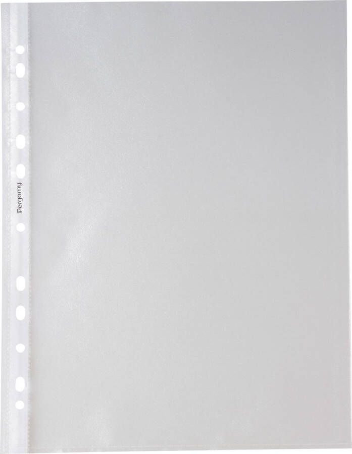 Pergamy geperforeerde showtas ft A4 11-gaatsperforatie gekorrelde PP van 60 micron pak van 200 stuks