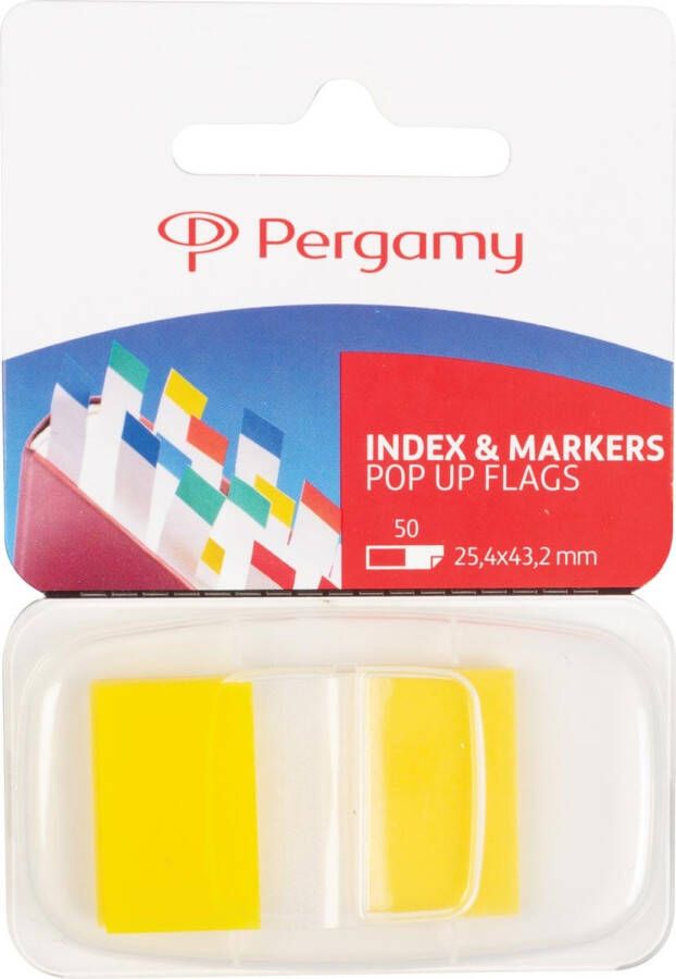Pergamy index ft 43 x 25 mm geel