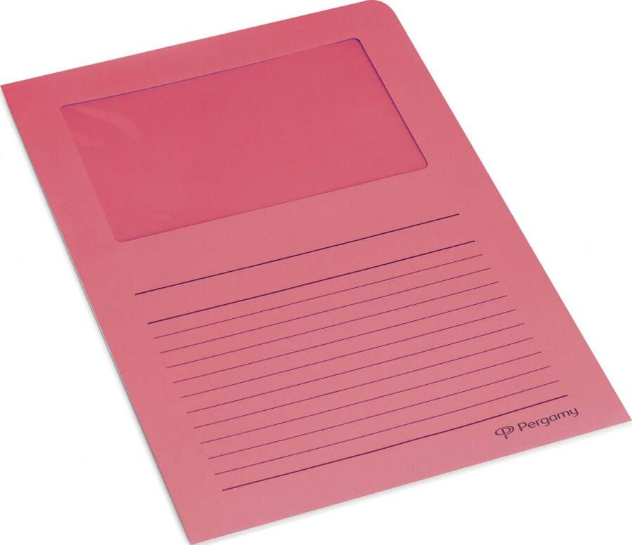 Pergamy L-map met venster pak van 100 stuks fuchsia