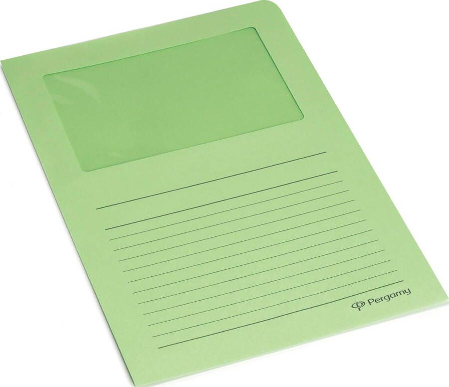 Pergamy L-map met venster pak van 100 stuks lichtgroen