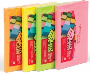 Pergamy notes ft 76 x 127 mm 4 geassorteerde neon kleuren pak van 12 blokken
