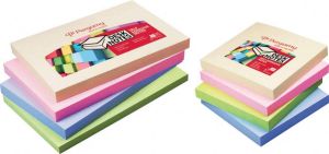 Pergamy notes ft 76 x 76 mm 4 geassorteerde pastel kleuren pak van 12 blokken