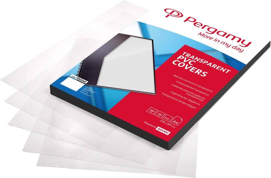 Pergamy omslagen uit transparante PVC ft A4 150 micron pak van 100 stuks