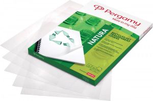 Pergamy omslagen uit gerecycleerd plastic ft A4 200 micron pak van 100 stuks