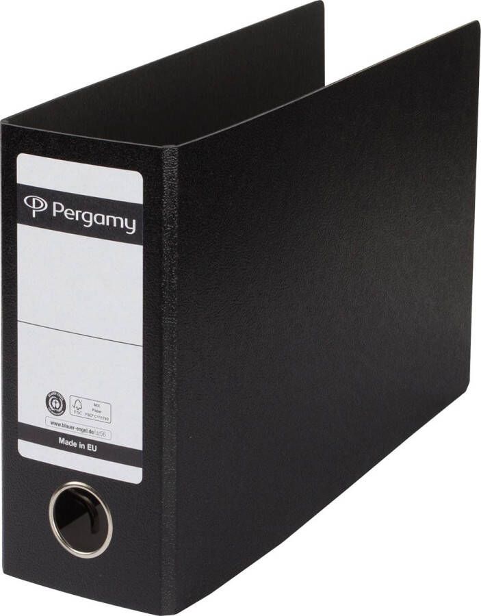 Pergamy ordner uit karton voor ft A5 liggend rug van 8 cm zwart