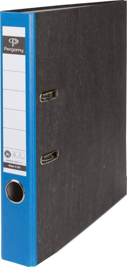 Pergamy ordner voor ft A4 uit karton rug van 5 cm gewolkt blauw