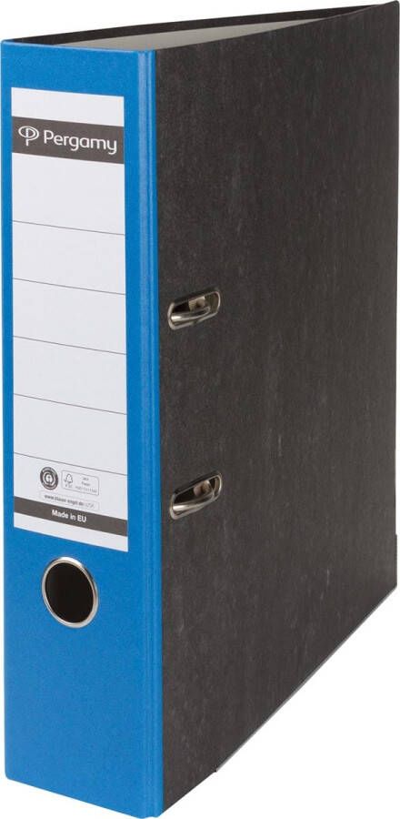 Pergamy ordner voor ft A4 uit karton rug van 8 cm gewolkt blauw