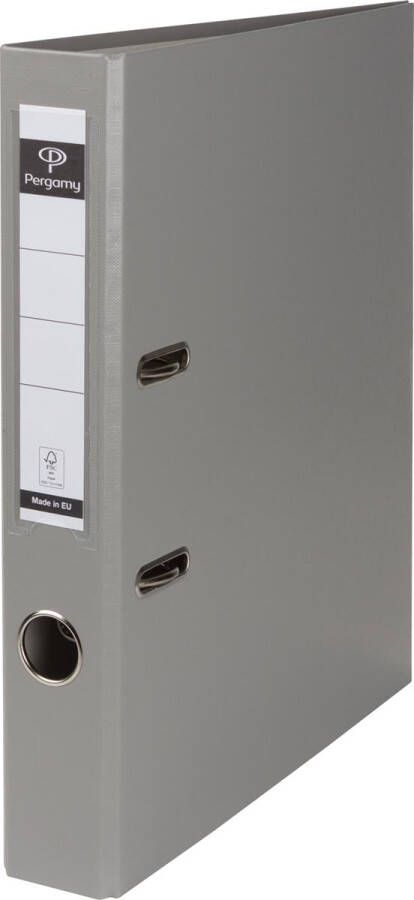 Pergamy ordner voor ft A4 uit PP en papier zonder beschermrand rug van 5 cm grijs - Foto 2