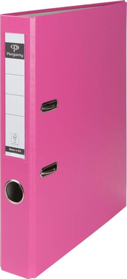 Pergamy ordner voor ft A4 uit PP en papier zonder beschermrand rug van 5 cm roze - Foto 2