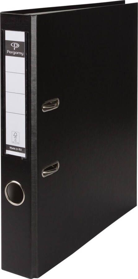Pergamy ordner voor ft A4 uit PP en papier zonder beschermrand rug van 5 cm zwart - Foto 2
