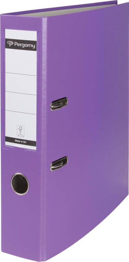 Pergamy ordner voor ft A4 uit PP en papier zonder beschermrand rug van 7 5 cm paars - Foto 2