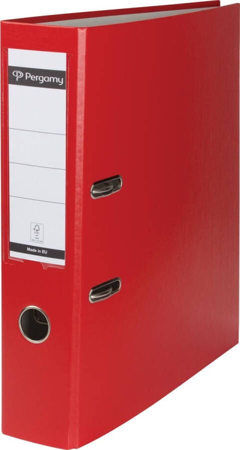 Pergamy ordner voor ft A4 uit PP en papier zonder beschermrand rug van 7 5 cm rood - Foto 2