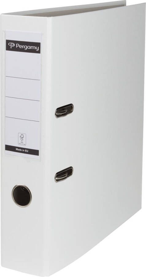 Pergamy ordner voor ft A4 uit PP en papier zonder beschermrand rug van 7 5 cm wit - Foto 2