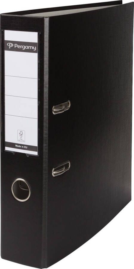 Pergamy ordner voor ft A4 uit PP en papier zonder beschermrand rug van 7 5 cm zwart - Foto 2