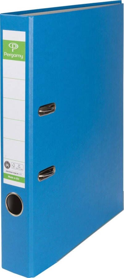 Pergamy ordner voor ft A4 uit Recycolor papier rug van 5 cm blauw