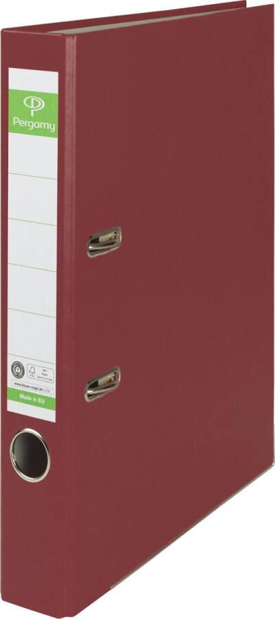 Pergamy ordner voor ft A4 uit Recycolor papier rug van 5 cm bordeaux
