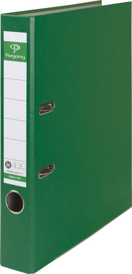 Pergamy ordner voor ft A4 uit Recycolor papier rug van 5 cm groen