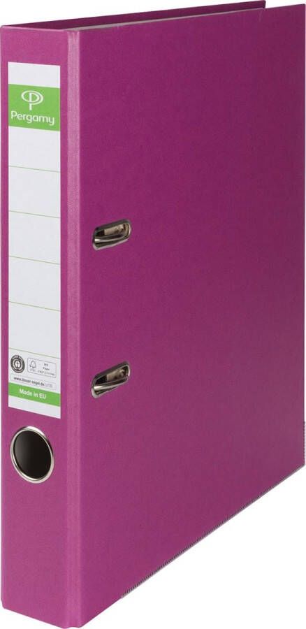 Pergamy ordner voor ft A4 uit Recycolor papier rug van 5 cm paars