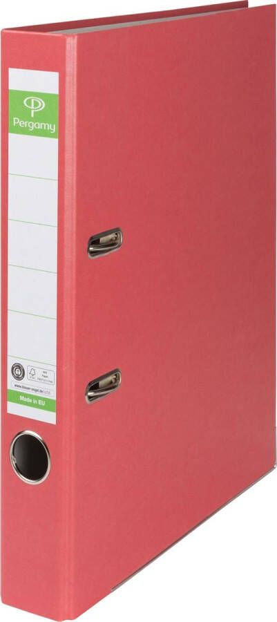 Pergamy ordner voor ft A4 uit Recycolor papier rug van 5 cm rood