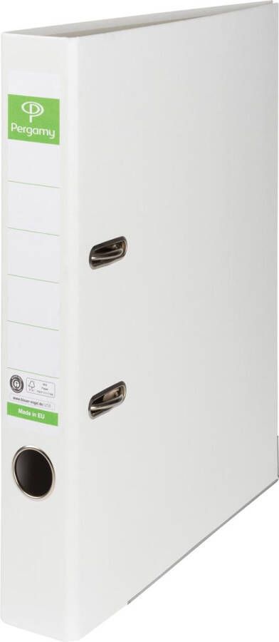 Pergamy ordner voor ft A4 uit Recycolor papier rug van 5 cm wit