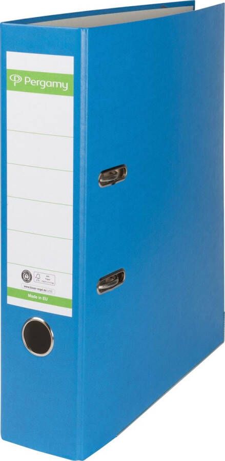 Pergamy ordner voor ft A4 uit Recycolor papier rug van 8 cm blauw
