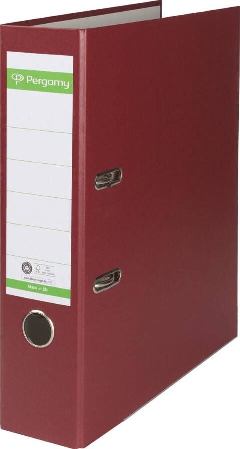 Pergamy ordner voor ft A4 uit Recycolor papier rug van 8 cm bordeaux