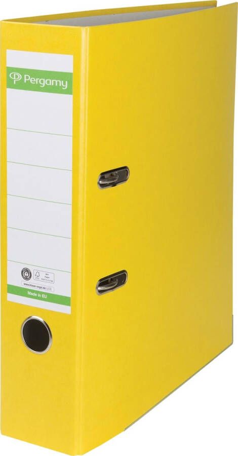 Pergamy ordner voor ft A4 uit Recycolor papier rug van 8 cm geel