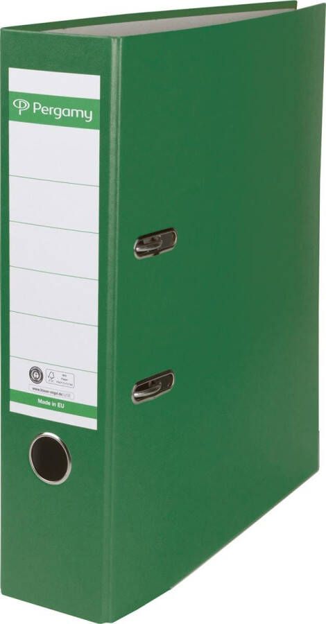 Pergamy ordner voor ft A4 uit Recycolor papier rug van 8 cm groen