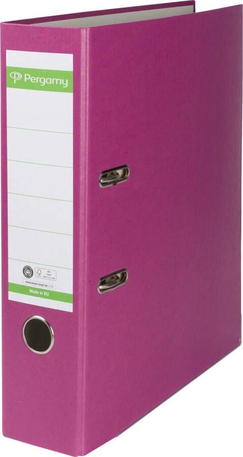Pergamy ordner voor ft A4 uit Recycolor papier rug van 8 cm paars