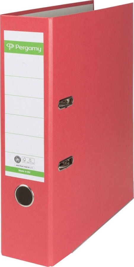 Pergamy ordner voor ft A4 uit Recycolor papier rug van 8 cm rood