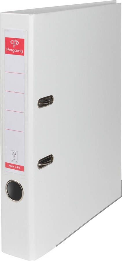 Merkloos Pergamy ordner voor ft A4 volledig uit PP rug van 5 cm wit - Foto 2