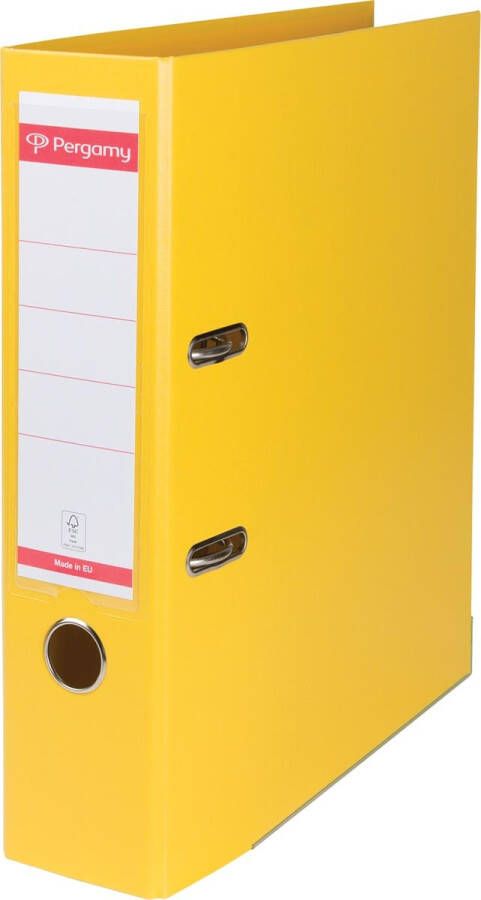 Merkloos Pergamy ordner voor ft A4 volledig uit PP rug van 8 cm geel - Foto 2