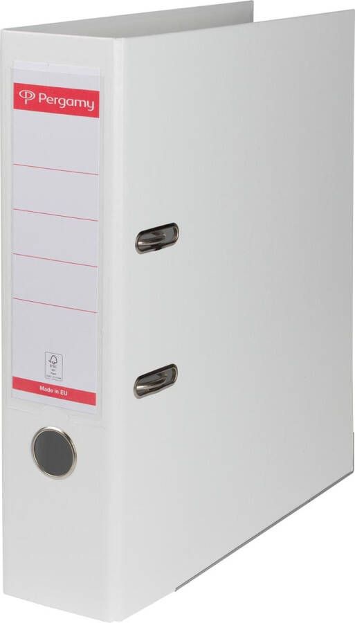 Merkloos Pergamy ordner voor ft A4 volledig uit PP rug van 8 cm wit - Foto 2