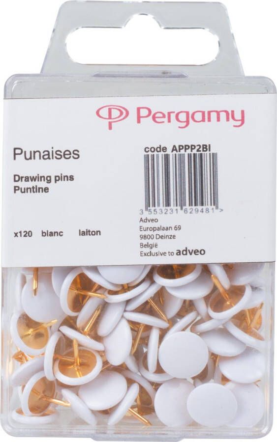 Pergamy punaises wit doosje van 120 stuks