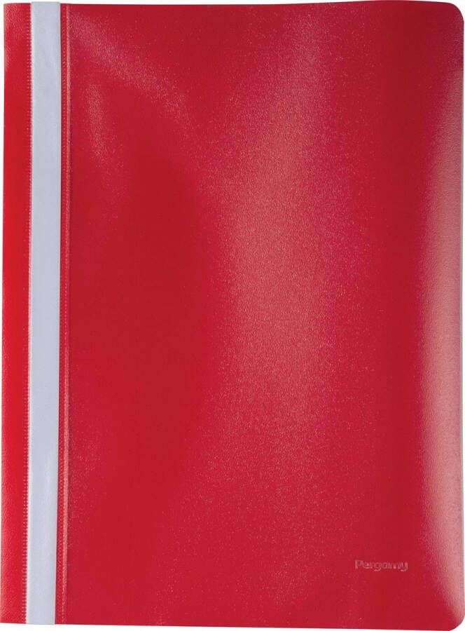 Pergamy snelhechtmap ft A4 PP pak van 25 stuks rood