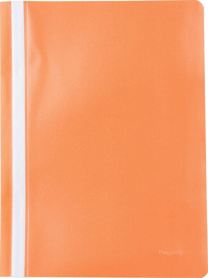 Pergamy snelhechtmap ft A4 PP pak van 5 stuks oranje
