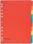 Pergamy tabbladen ft A4 11-gaatsperforatie karton geassorteerde kleuren 10 tabs - Thumbnail 2