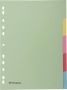 Pergamy tabbladen ft A4 11 gaatsperforatie karton geassorteerde pastelkleuren 5 tabs - Thumbnail 2