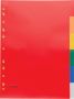 Pergamy tabbladen ft A4 11-gaatsperforatie PP 6 tabs in geassorteerde kleuren - Thumbnail 1