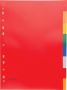 Pergamy tabbladen ft A4 11-gaatsperforatie PP 8 tabs in geassorteerde kleuren - Thumbnail 1