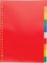 Pergamy tabbladen ft A4 23-gaatsperforatie PP 10 tabs in geassorteerde kleuren - Thumbnail 2