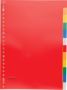 Pergamy tabbladen ft A4 23-gaatsperforatie PP 12 tabs in geassorteerde kleuren - Thumbnail 1