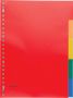 Pergamy tabbladen ft A4 23-gaatsperforatie PP 5 tabs in geassorteerde kleuren - Thumbnail 2