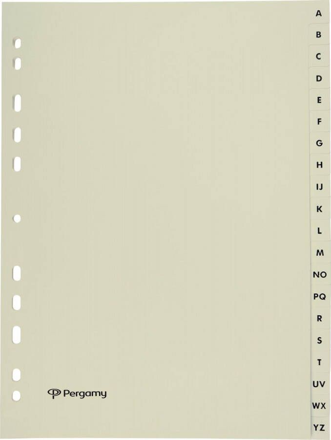 Pergamy tabbladen ft A4 uit karton A-Z 11-gaats perforatie beige