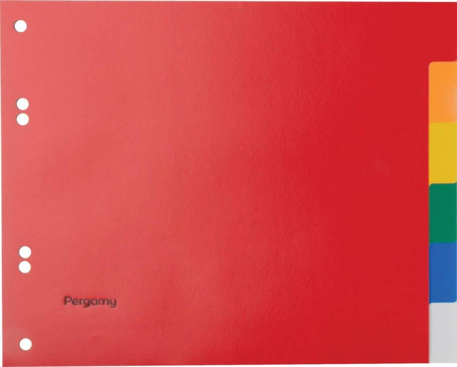 Pergamy tabbladen ft A5 6-gaatsperforatie PP 6 tabs in geassorteerde kleuren 80 stuks